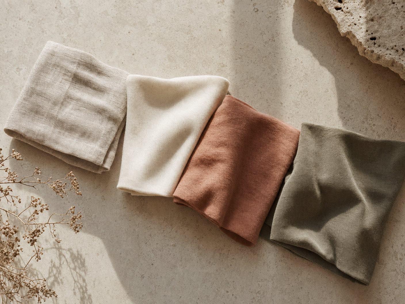 Natural fabric swatches for GIORGIO SALA